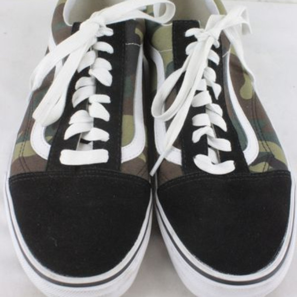 vans old skool woodland camo & black skate shoes